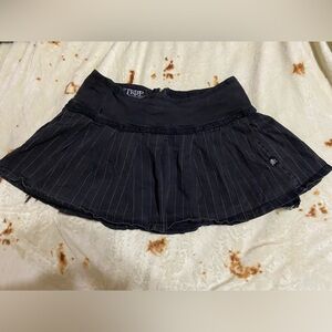 Tripp NYC Black Pinstripe Short Skirt